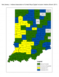 Net Literacy Computer Distribution Campaign Indiana County Map (March 2011)